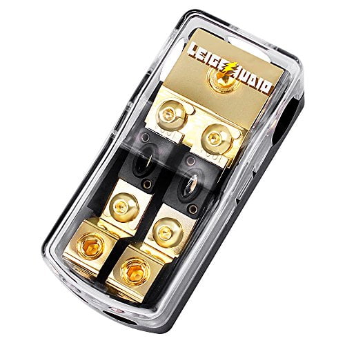 LEIGESAUDIO Copper 0//4 Gauge to 4//8 Gauge 60 Amp Mini ANL 3 Way Fuse Holder Distribution Block