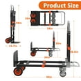 thumbnail image 6 of 3 in 1 Folding Hand Truck, Portable Heavy Duty Dolly Cart with 4 Rubber Wheels, Utility Cart Telescopic Handle Moving Dolly 500 lbs, 6 of 7