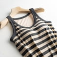 thumbnail image 4 of DHFJKG Women Ribbed Camisole With Built In Bra Striped Tank Top Scoop Neck Fitness Summer Workout Clothes Casual Daily Wear Sleeveless Stylish Tops, 4 of 8