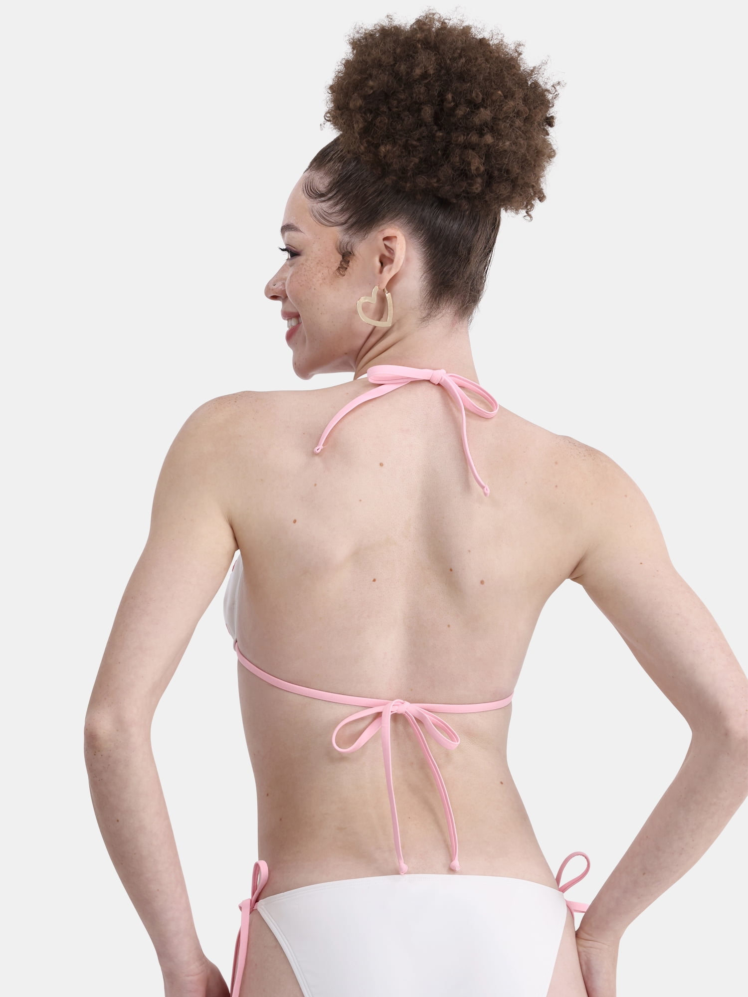 No Boundaries Women's Love Club Embroidery Triangle Bikini Top, Sizes XXS - XXL