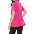 thumbnail image 3 of Women's Casual Short Sleeve Draped Open Front Solid Cardigan, 3 of 6