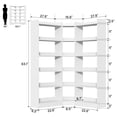 thumbnail image 3 of Triple Wide Corner Bookcase with 15 Cube, 6-Tire Bookshelf Display Storage Cabinet, Modern L-Shape Shelf Living Room Furniture for Home Office, White, 3 of 10
