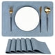 thumbnail image 1 of Genérico Manteles Individuales Reversibles Azul  Juego de 6 Tapetes de Mesa Impermeables, Resistentes al Calor y Fáciles de Limpiar  Elegantes, Duraderos y Perfectos para el Uso Diario o Reuniones, 1 of 7