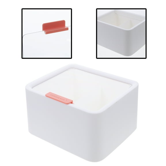 WHAMVOX  Makeup Remover Cotton Storage Box Pads Holder Organizer White