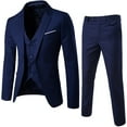 thumbnail image 6 of Men's Slim Fit Suit Set One Button Solid Jacket Vest Pants Business Set, 6 of 8