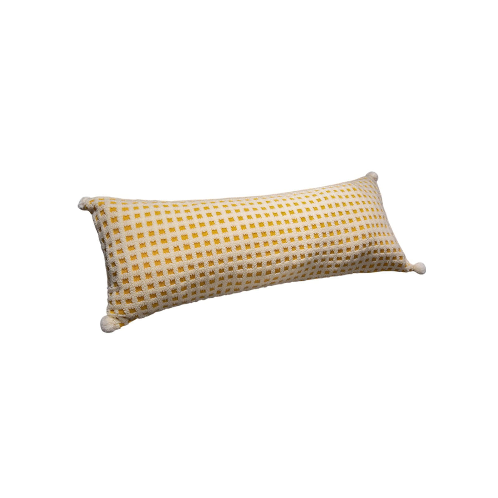 Coollooc Bed Pillow Long Round Body Pillow for Adults with Removable Velvet Cover Decorative Pillow Long Sofa/Couch Pillow Support Pillow for Neck Leg Bed Pillow(Yellow)