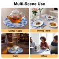 thumbnail image 2 of Blue Flowers Round 15 Inch Placemats Set of 8, Spring Botanical Blossom Florals Plants HeatResistant Non Slip Place Mats for Dining Table, Wipeable Braided Kitchen Table Mats for Housewarming, 2 of 9