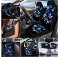 thumbnail image 2 of Uorisanigo Blue Butterfly Car Seat Cover Full Set 15 PCS with Auto Steering Wheel Cover Seat Belt Pads Cup Coasters Trash Bin Air Vent Storage Bag Rearview Mirror Covers Keychain Universal Fit, 2 of 7
