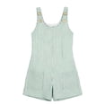 thumbnail image 4 of SZJXBUY Womans Rompers Dressy Casual Sleeveless Button Shoulder Striped Rompers Summer Loose Cuffed Hem Pocketed Short Jumpsuit Green,XL, 4 of 6