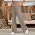 thumbnail image 5 of DORKASM Women Linen Pants High Waist Summer Lightweight Trousers Straight Leg Beach Lounge 2026 Pants Vocation Trendy with Pockets Khaki M, 5 of 6