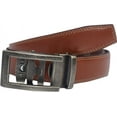 thumbnail image 3 of Marshal Men's Genuine Leather Ratchet Dress Belt With Automatic Buckle Tan Buckle8, 44", 3 of 9