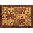 thumbnail image 1 of Ahgly Company Indoor Rectangle Abstract Brown Modern Area Rugs, 6' x 9', 1 of 4