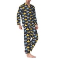thumbnail image 2 of Susaid Watercolor Bathyscaphe Print Men's Long Sleeve Pajama Set, Two-Piece Button-Down Loungewear PJs Set, Comfortable Sleepwear for Relaxation-Small, 2 of 7
