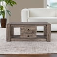 thumbnail image 2 of MINCETA Coffee Table,Modern Wooden Rectangle Coffee Tables with Storage,2 Drawer Center Table for Living Room,Drifted Gray, 2 of 6