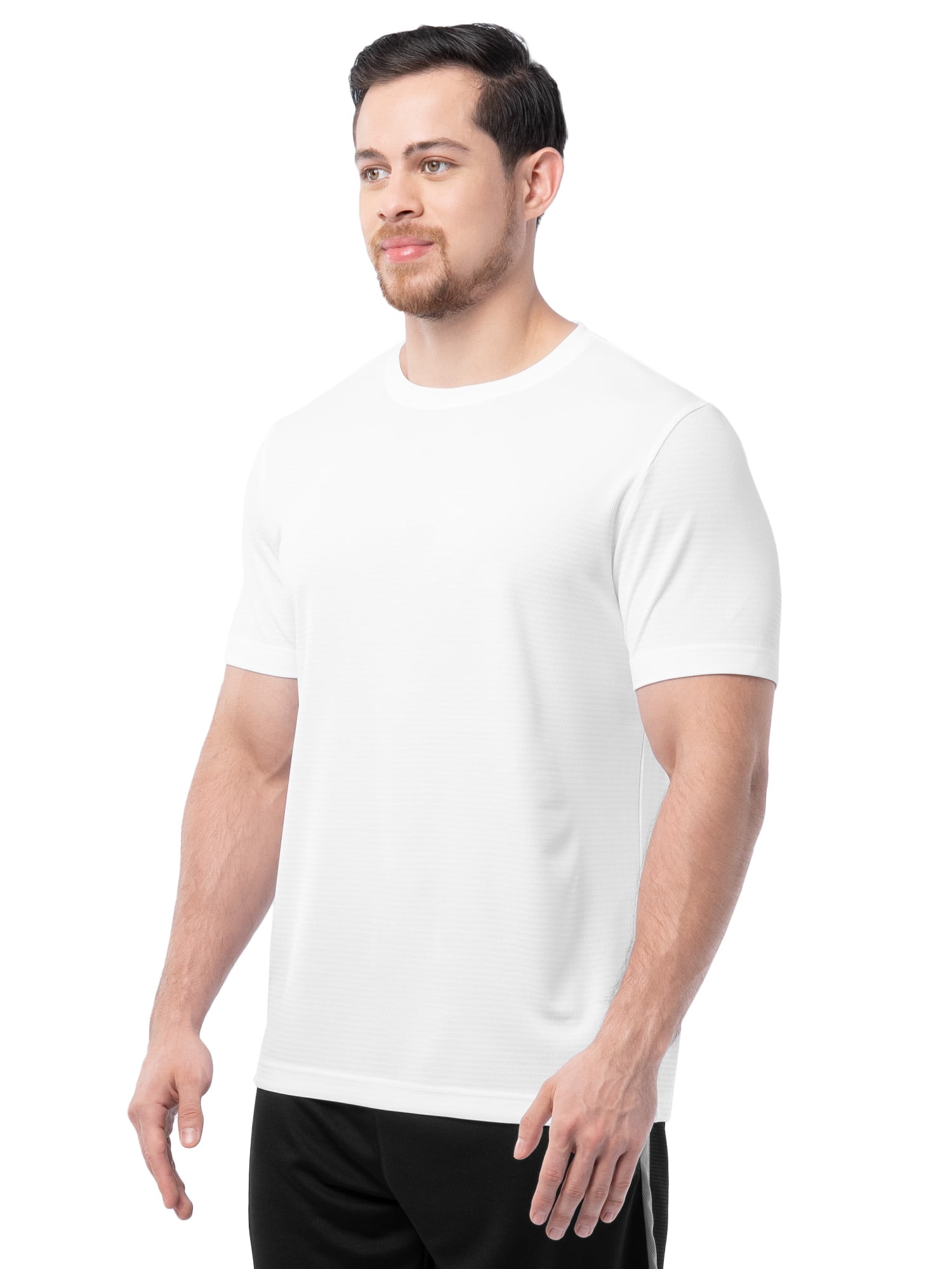 Athletic Works Men's and Big Men's Core Linear Mesh Active Short Sleeve Tee, Sizes S-3XL