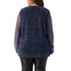 thumbnail image 3 of Blusa de manga larga transparente con brillo de strass para mujer de tallas grandes Agnes Orinda 1X azul, 3 of 6