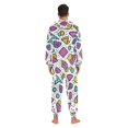 thumbnail image 4 of FORMRS Onesies Pajama for Adults Unisex Hoodie Winter Jumpsuit One Piece Sleepwear, Sizes S-2XL, Purple Retro Pattern, 4 of 7