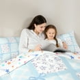 thumbnail image 4 of Homewish Girls Floral Flower Bedding Comforter Set 7-Piece, Blue Checkered King Bedding Sets, Cute Bow Knot Bed Sheets, Breathable Home Decor, 4 of 8