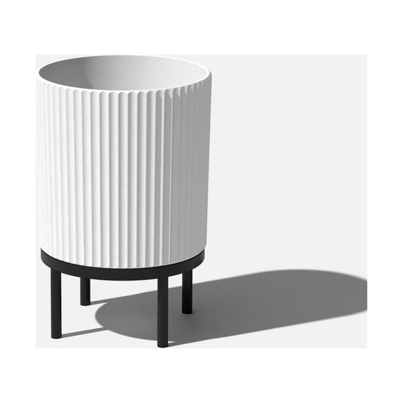 Veradek Mason Series Raised Demi 16" Planter with Stand White/Black