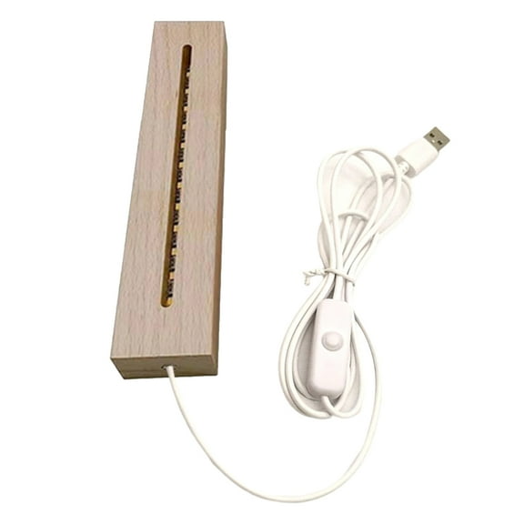 Acahhotxx Base Stand, Resin Art Rectangle LED Lights Display Base Pedestal Crystal Wooden Lighted Base Stand Night LED Light Lamp Base LED