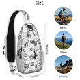 thumbnail image 5 of Sling Backpack,Halloween Doodle Icons Pattern Crossbody Bag with Water Bottle Holder,Waterproof Sling Bag for Men/Women with Chest Phone Holder for Hiking,Travel, 5 of 6