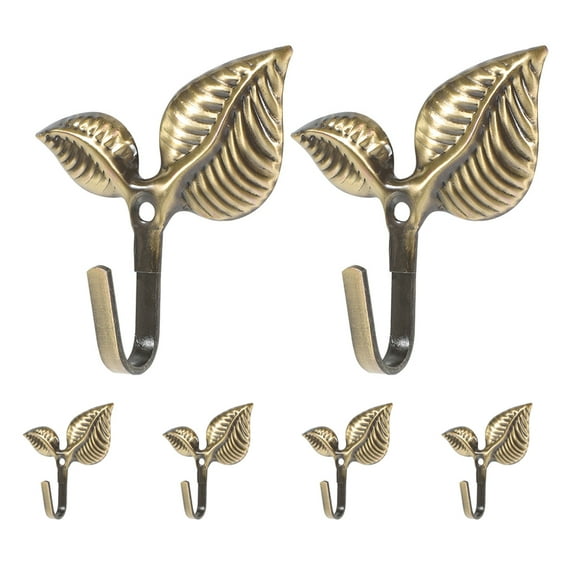 unbranded 6pcs Vintage Leaf Towel Hooks Wall Hook Hook Decorative Key Holder Robe Key Hat Clothes Hooks Wall Decorations Ornaments