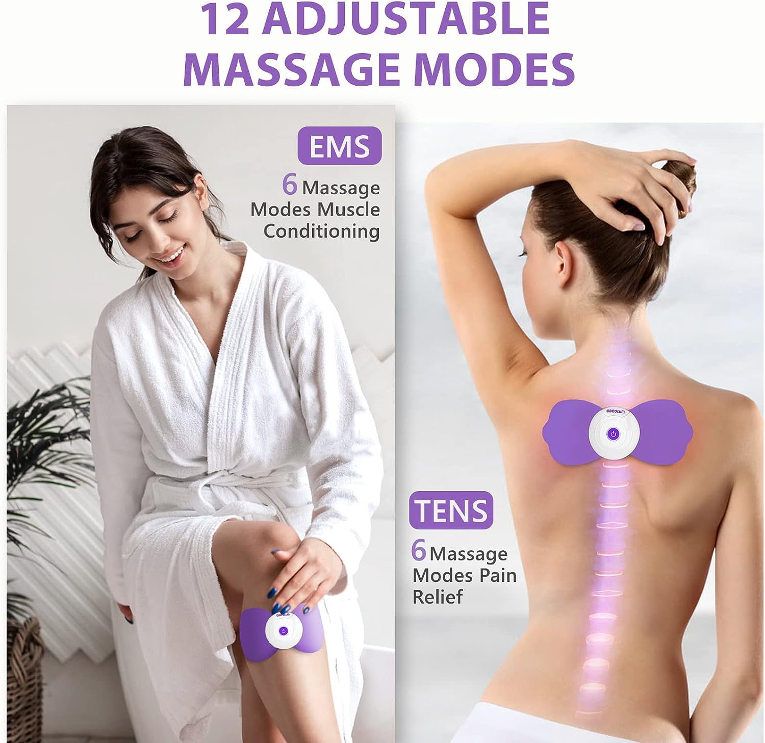 Wireless Back Pain Relief Massager Tens Unit - Bluetooth Electric App  Control for sale online