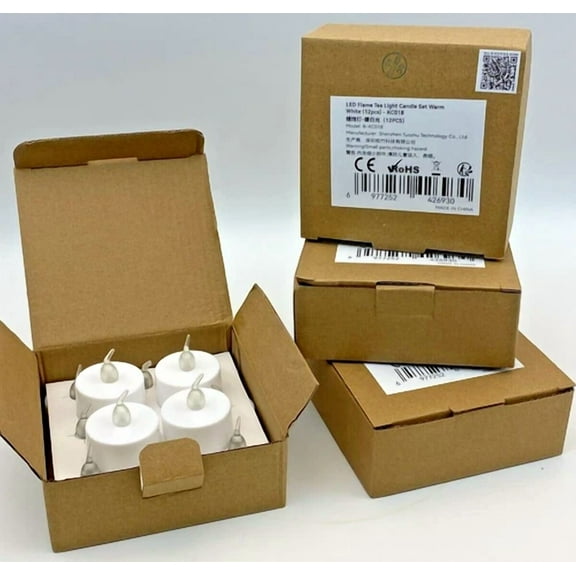 YANI- Led Flame Tea Light Candle Set Warm White (12Pcs) Kc018