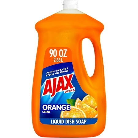 Ajax Ultra Dishwashing Liquid Dish Soap Refill, Orange Scent, Triple Action, 90 Fluid Ounce