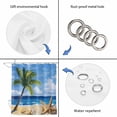 thumbnail image 5 of Summer Palm Tree Waterproof Fabric Shower Curtain,Beach Ocean Coastal Starfish Shells Waterproof Fabric Shower Curtain for Bathroom Curtains Bathtubs Hotel Shower Curtains with 12 Hooks Long 72x78in, 5 of 8
