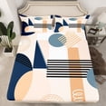 thumbnail image 2 of Homewish Geometric Stripes Circle 4 Pieces Queen Sheet Sets for Female Men Teens,Vintage Aesthetic Ultra Soft Flat Sheet,Abstract Geometric Queen Fitted Sheet,Breathable Home Decor, 2 of 7