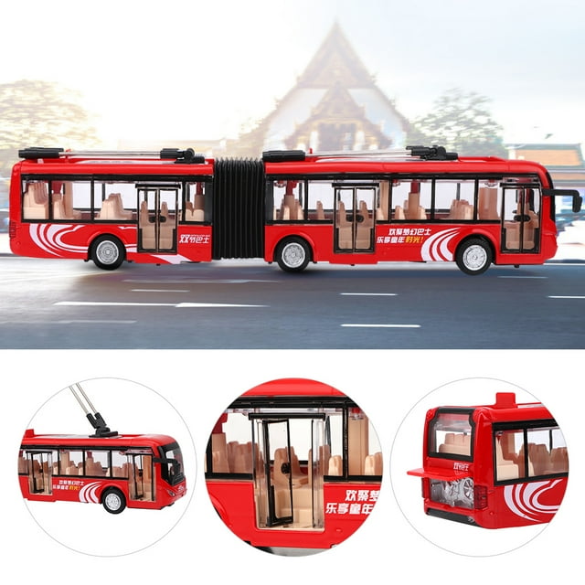 Juguete De Autobús Escolar A Escala 1:48 ANGGREK Autobús De Juguete Coche De Tracción Trasera Azul Verde Rojo