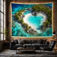 thumbnail image 6 of Aerial Tropical Lagoon with White Sand and Palm Trees, Serene Coastal Style for Beach Lovers, Lagoon Wall Art, Housewarming Gift, Tapestry Wall Hanging for Bedroom and Living Room, 6 of 7