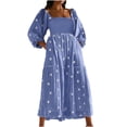 thumbnail image 2 of Fankiway Femmes Haut-Parleur Décontracté et Confortable 3/4 Manches Imprimé Grande Robe Plus Robes de Taille pour les Femmes Courbes Robes de Printemps pour les Femmes 8875, 2 of 6