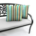 thumbnail image 4 of Jordan Manufacturing 18" x 18" Mamba Pelican Turquoise Stripe Square Outdoor Throw Pillow (2 Pack), 4 of 11