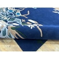 thumbnail image 4 of 8x8 Square Rug Blue Multi Flower Hand-Tufted NZ Wool Beautiful soft Quality office Kitchen Rectangle Stripe Design thickness 14 mm, 4 of 5