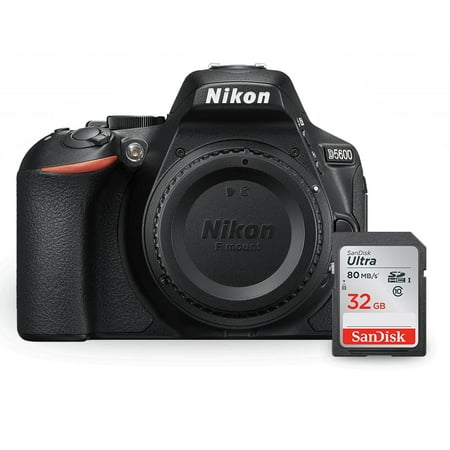 Nikon D5600 24.2MP DSLR Camera (Body Only) 1575 + Sandisk Ultra 32GB SD
