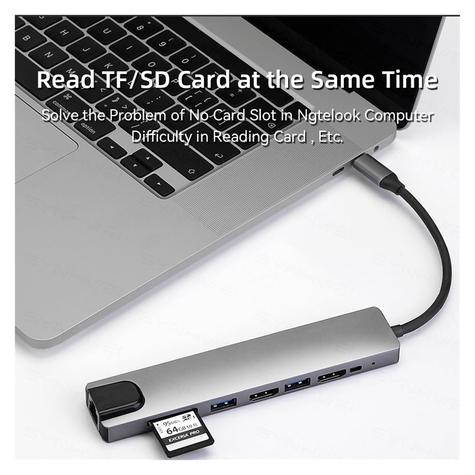 4 / 8 In 1 USB 3.0 Hub For Laptop Adapter PC PD Char 8 Ports Dock Station Usb Multi-port Charging For Multiple Devices ,No More Cable Clutter