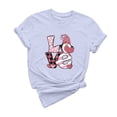 thumbnail image 2 of Meichang T-Shirts pour Femmes Chemise de la Saint-Valentin Manches Courtes T-Shirts Graphiques Cœur d'Amour T-Shirts de Vacances Hauts de la Saint-Valentin Manches Courtes Col Rond Blouses, 2 of 6