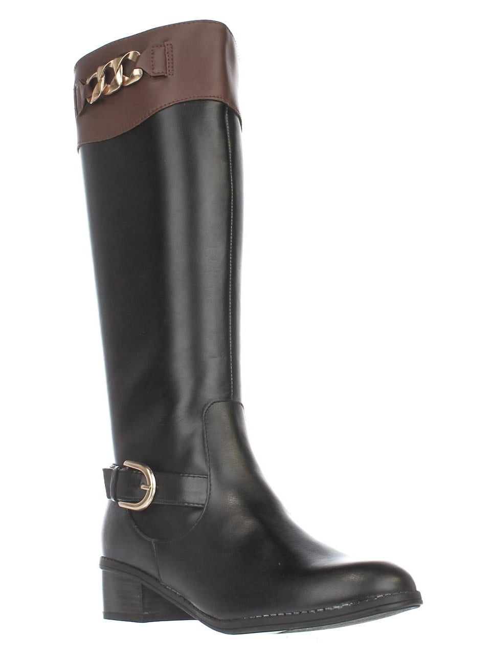 Womens KS35 Darlaa Knee-High Boots - Black/Cognac - Walmart.com