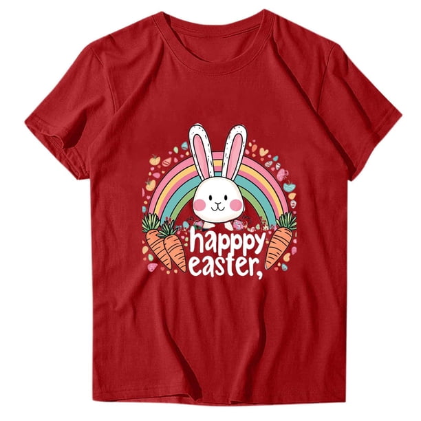 Camisetas de Manga Larga de las Mujeres, Impresión de Pascua Suelto Casual Cuello Redondo Suéter