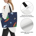 thumbnail image 3 of Balery Dinosaur Astronaut Space Surfing Bolsa Tote Estilo Estético con Cremalleras, Bolsa de Hombro, Bolsa de Compras Grande y Plegable, 3 of 8