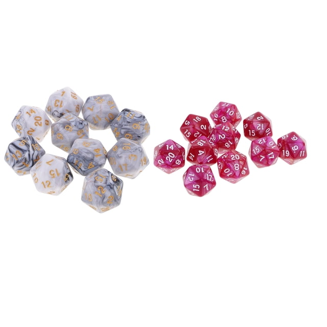 20 Piezas Dados Poliédricos D20 de 20 Caras para Juegos de Mesa Sunnimix