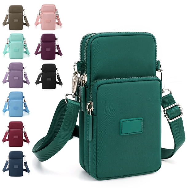 Mochila bandolera para el pecho con orificio para auriculares | Mochila bandolera de poliéster ligera para caminatas, viajes, uso diario | Correa ajustable | Multicompartimento | 19x10x5cm | Unisex