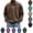 Brown, variant on OIOLOYJM Mens Loose Fit Long Sleeve Sweatshirt Vintage Washed Button Up Collar Casual Solid Polo Shirts Fashion Fall Outdoor Casual Daily Pullover Tops