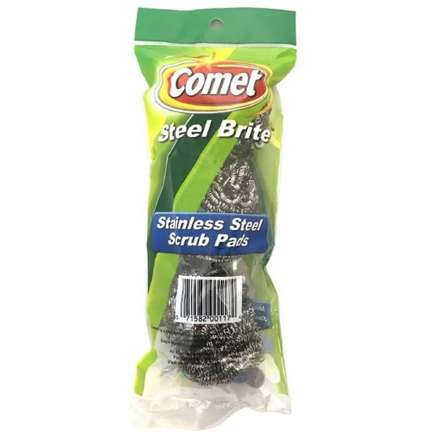 Comet Steel Brite, Stainless Steel Scrub Pads 3 ea