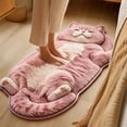 thumbnail image 4 of Fluffy Cat Rug Featuring Adorable Cartoon Feline Silhouette and Plush Faux Texture, Soft Pastel Pink Accent Piece for Cozy Pink Bedroom Rug Spaces, Cat Accessories Decor and Girls, 4 of 5