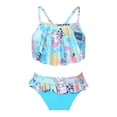 thumbnail image 3 of iEFiEL 2Pcs Girls Bikini Suit Spaghetti Straps Tube Top with Bottom Set Swimwear Beach Bathing Suit,Sizes 2T-10 Blue 3T, 3 of 7