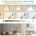 thumbnail image 2 of Remote-Controlled LED Ceiling Fan Light with 3 Color Modes (3000K/4000K/6000K), 3-Speed Wind (Soothing/Soft/Powerful), 10%-100% Brightness Dimmable, E27 Socket Compatible, PC+ABS Plastic Body,, 2 of 6