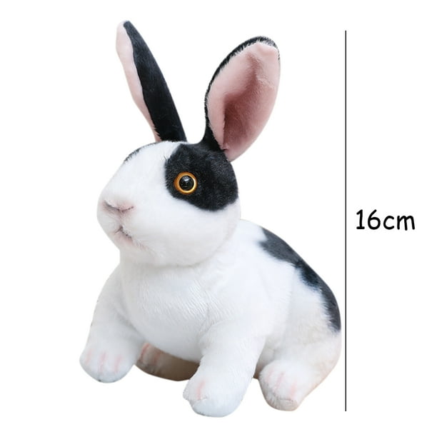 Conejo esponjoso, decoración de cama para el hogar, juguete de conejo de peluche para niños y niñas (negro en cuclillas) Ehuebsd libre de BPA